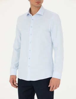 Рубашка Pierre Cardin Slim Fit светло-голубая