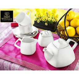 Сахарница с крышкой Wilmax Ilona, 340 мл, фарфор, белая