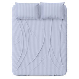 Простыня Евростандарт "Серый" 240х220см, бязь "Страйп" 121г/м2, хлопок 100%, упаковка "классическая" ПВХ 28х41см, "Домашняя мода" (Россия)