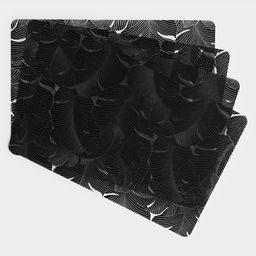 Салфетки сервировочные на стол «Мираж», 4 шт., 30×45 см, чёрные