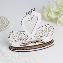 Подставка для колец Лебеди, 17х7х13,5 см, белый