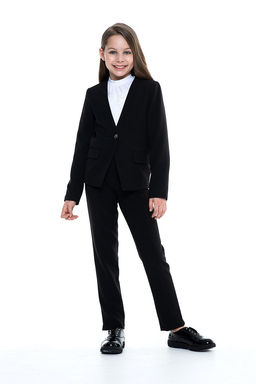 Чёрный школьный жакет для девочки Инфанта, модель 0711  фото 9