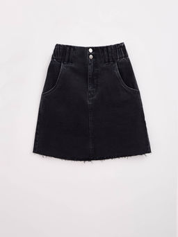 CONTE Джинсовая юбка с необработанным краем CON-424 washed black