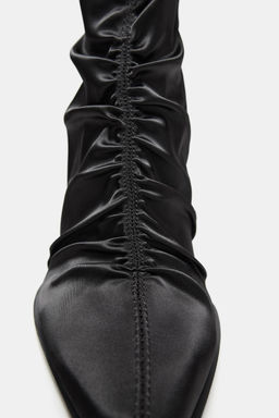 SATIN-EFFECT RUCHED HEELED ANKLE BOOTS - Zara фото 8