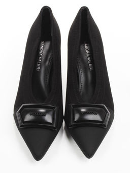 06-P1-7538 BLACK Туфли женские (замша-стрейч искусственная)