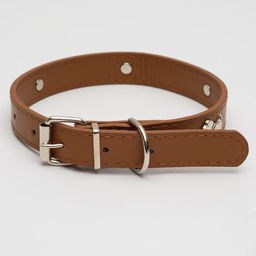 Ошейник Собачки, 46 х 2 см,ОШ 31-40, искусственная кожа, коричневый - Пижон фото 4