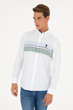 U. S. Polo Assn / Мужская зеленая рубашка с длинным рукавом