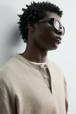 COTTON BLEND HENLEY JUMPER - Zara фото 13