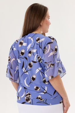 Блузка женская 4099-22/08/Голубой, белый