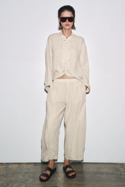 100% LINEN OVERSHIRT ZW COLLECTION