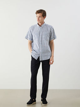 Regular Fit K?sa Kollu Ekose Erkek G?mlek