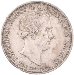 1/3 талера 1854 года Саксония Смерть Короля Фридриха Августа II