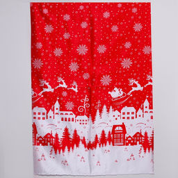 Цена за 100 шт. Ткань для рукоделия и шитья «Новогодняя ночь», атлас, красно-белая, ширина 150 см