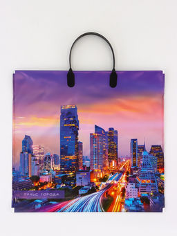 Цена за 10 шт. Пакет «Пульс города», полиэтиленовый с пластиковой ручкой, 37×34 см, 80 мкм