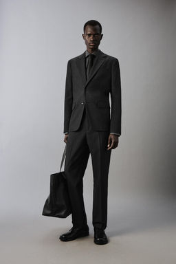 CHECK TEXTURED SUIT BLAZER