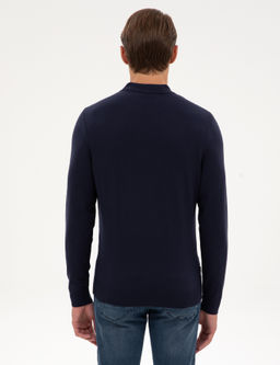 Lacivert Slim Fit _eyrek Yaka Triko Kazak - Pierre cardin фото 5