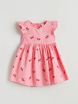 ?ilek Bask?l? F?rf?rl? K?z ?ocuk Poplin Elbise