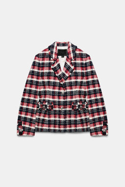 ZW COLLECTION CHECK PEPLUM BLAZER - Zara фото 7