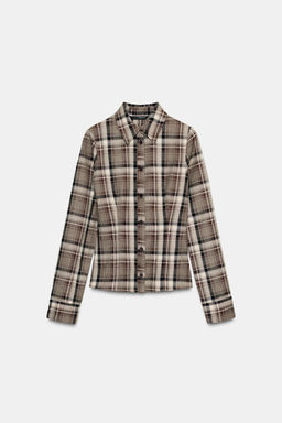 CHECKED FITTED SHIRT - Zara фото 6