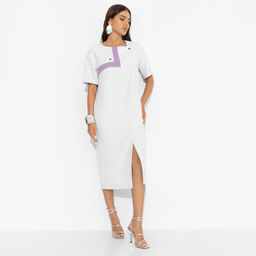 Платье с карманами, Я онлайн (white new, с поясом) - Charutti фото 6