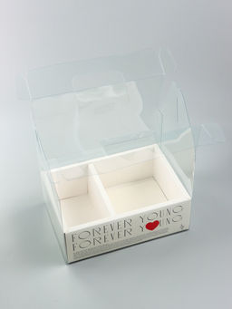 Коробка с PVC для цветов и десертов 26×18×30 см, любовь