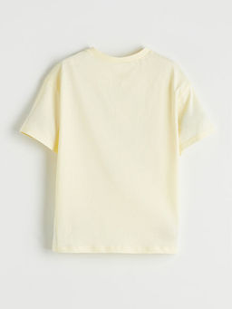 Bisiklet Yaka Bask?l? K?z ?ocuk Ti??rt