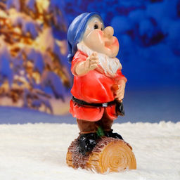 Садовая фигура из полистоуна «Гномик с лопатой», 15×12×30 см