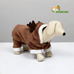 Новогодний костюм для животных Олень, S (ДС 20, ОГ 32 см), коричневый - Simaland фото 2