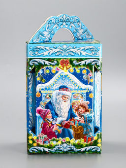 Цена за 2 шт. Подарочная новогодняя коробка «Новогодняя карусель» 15.8×15.8×23.5 см