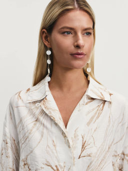 Длинные серьги с перламутром / Zarina  фото 2