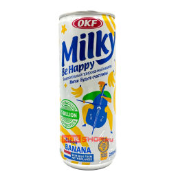 Напиток газированный безалкогольный Банан Милки Би Хэппи Milky Be Happy OKF, Корея, 250 мл