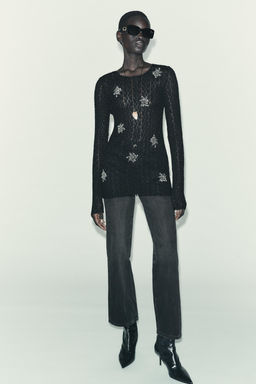 BEADED LACE TOP