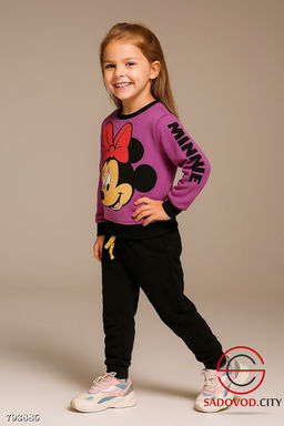 Костюм двойка для девочки из 3х-нитки хлопка с начесом - Bruno фото 4