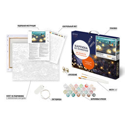 ФРЕЯ PNB/PLDD-180 Набор для раскрашивания по номерам ( со светодиодами ) 50 х 40 см В волшебном сне