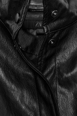 HIGH NECK FAUX LEATHER BOMBER JACKET - Zara фото 9