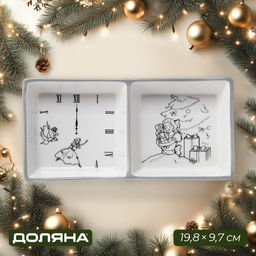 Менажница новогодняя Доляна Волшебная сказка, 2 ячейки, керамика, цвет белый