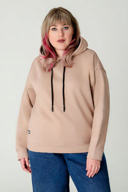 Арт. 15116 Худи женское с капюшоном 46-54 (5 шт) Цвет:бежевый