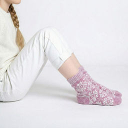 Аксессуар Носки вязаные дет арт.7420-дет СИРЕНЬ