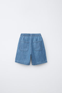 BERMUDA DENIM CON ALGOD?N Y LINO / Azul - Zara фото 3
