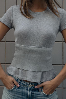 DOUBLE CORSET CHUNKY KNIT T-SHIRT - Zara фото 3
