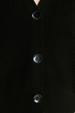 TRENDYOLMILLA Ekru Genis Kal?p V Yaka Triko H?rka TWOAW20HI0215  фото 4