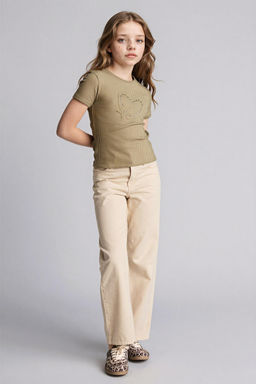 %100 Pamuk 90s W_de Leg Gabardin Pantolon K_z _ocuk