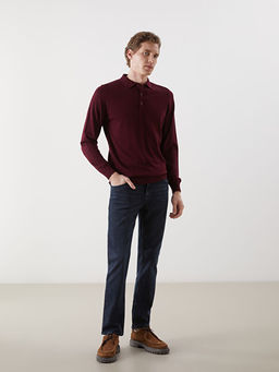 Polo Yaka Uzun Kollu Erkek Triko Kazak