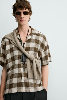 TEXTURED CHECK SHIRT - Zara фото 5