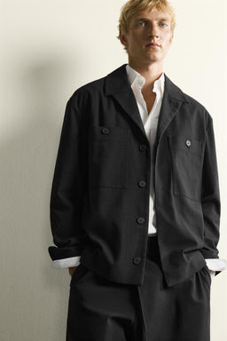 SOBRECAMISA RELAXED FIT BOLSILLOS / Negro - Zara фото 5