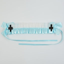 Карнавальная повязка Лолита, голубая с белым кружевом