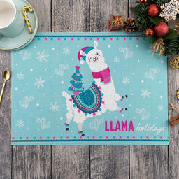 Новогодняя салфетка на стол «Лама», 40×29 см
