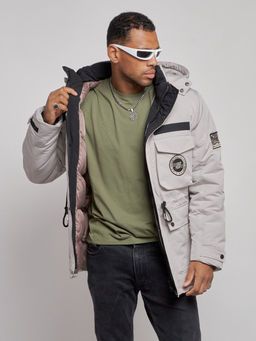 Куртка мужская зимняя с капюшоном молодежная серого цвета 88911Sr - Mtforce фото 12