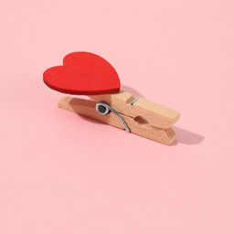 Цена за 2 шт. Прищепки для шитья «С сердцем», 3,5 × 2 × 1 см, 10 шт, цвет красный