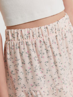 Шорты юбка для девочек розовые с цветочным принтом - Mark formelle фото 5